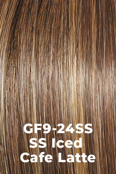 Gabor Wigs - So Uplifting - SS Iced Cafe Latte (GF9-24SS). Dark Brown with Golden Brown Roots.