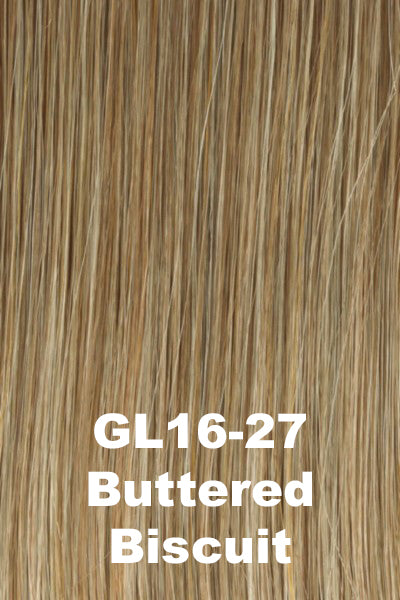 Color Buttered Biscuit (GL16-27) for Gabor wig All Too Well. Caramel blonde with creamy blonde and natural blonde highlights.