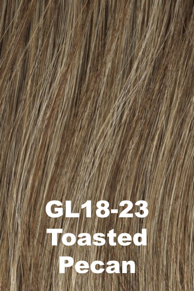 Color Toasted Pecan (GL18-23) for Gabor wig All Too Well. Light ash brown base with pearl and champagne blonde highlights.