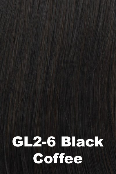 Color Black Coffee (GL2-6) for Gabor wig Femme & Flirty. Blend between deepest brown and rich brunette. 