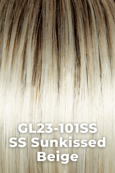 Gabor - Simply Flawless - SS Sunkissed Beige (GL23-101SS). Dark Golden Blonde base blends into multi-dimensional tones of Lightest Beige Blonde and subtle melted rooting.