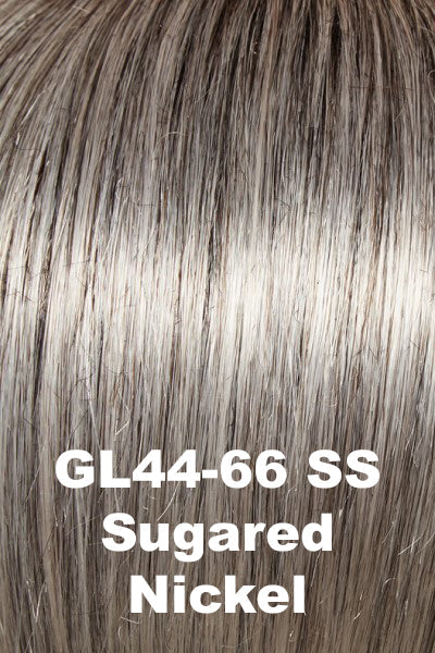 Color SS Sugared Nickel (GL44-66SS) for Gabor wig Love Wave. Steel grey base with heavy medium grey and silver grey highlights.