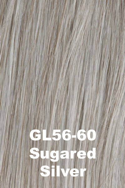 Color Sugared Silver (GL56-60) for Gabor wig Femme & Flirty. Pearl grey base with subtle light brown undertones.