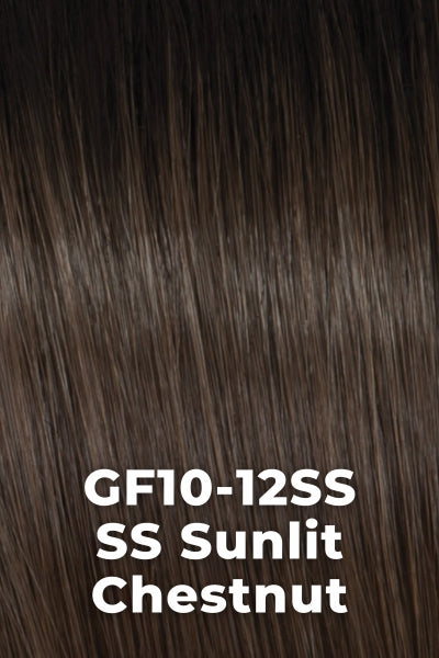 Gabor Wigs - Beaming Beauty - SS Sunlit Chestnut (GF10-12SS). Rich Brown with Caramel Highlighting and a dark root.