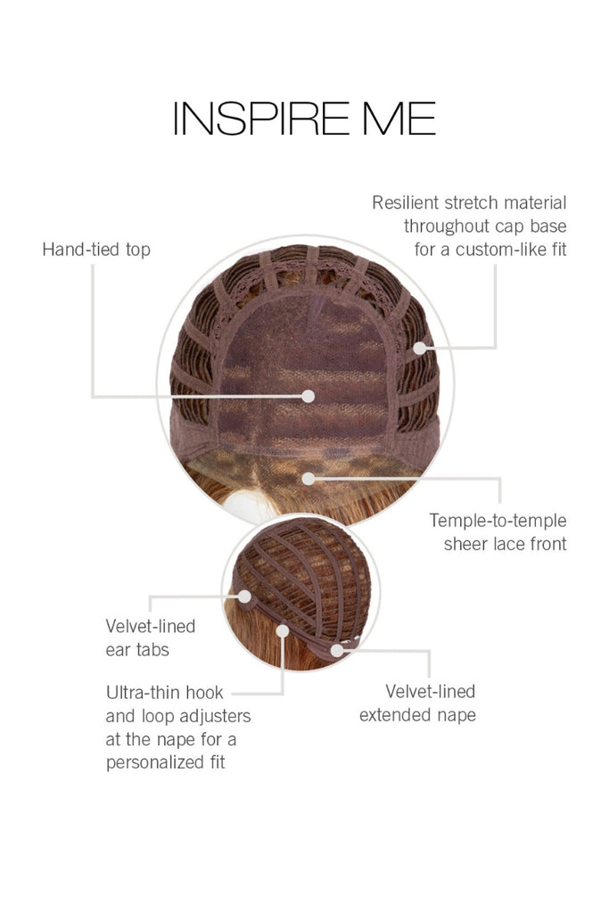 Cap construction diagram showing Inspire Me by Gabor Wigs.