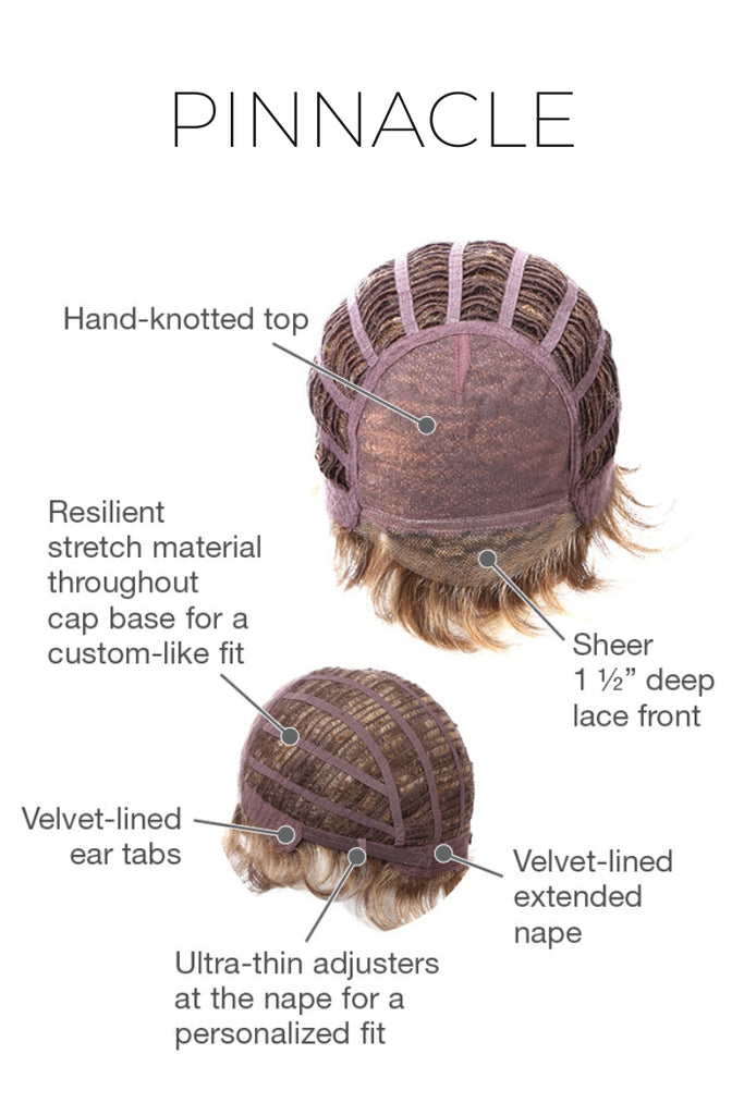 Close up of monofilament top and lace front cap construction.