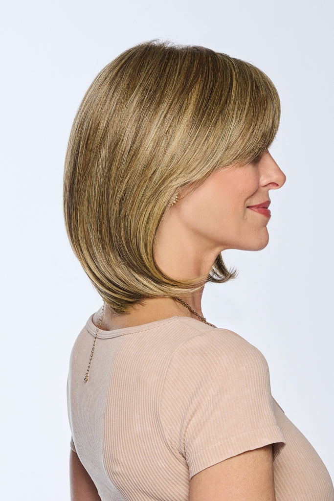 Side of model wearing the color Brown Blonde.