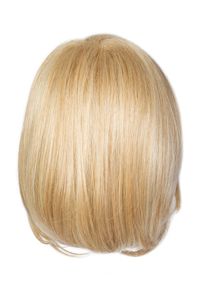 Back view of the flexlite fiber wig in the color Light Blonde.