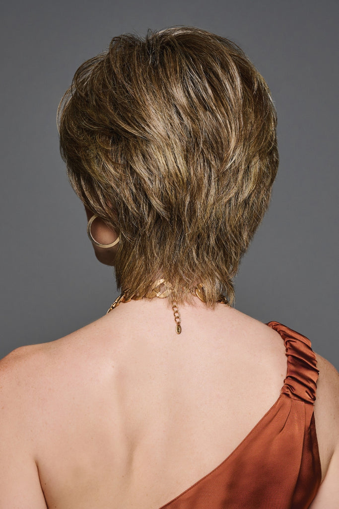Close up of razor cut and tapered extended nape.