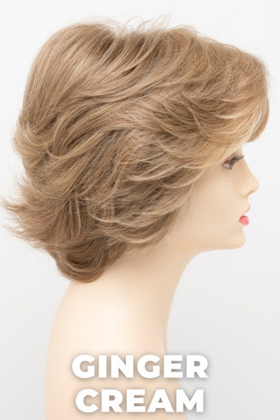 Color Swatch Ginger Cream for Envy wig Savannah.  Cool light brown and beige blonde blend with pale blonde highlights.
