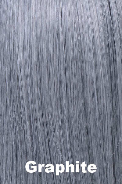Belle Tress Wigs - Timeless (#6133) - Graphite. A charcoal base color with a cool undertone and a touch of slate and quartz. It is rooted with a mixture of medium and dark charcoal. (Rooted Color).