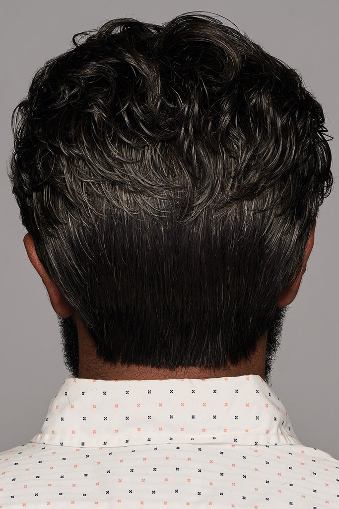 Back photo of Dignified, with soft waves that gradually turn straight in the back.