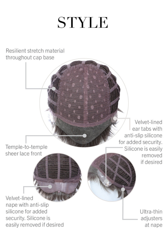 Close up of lace front cap.