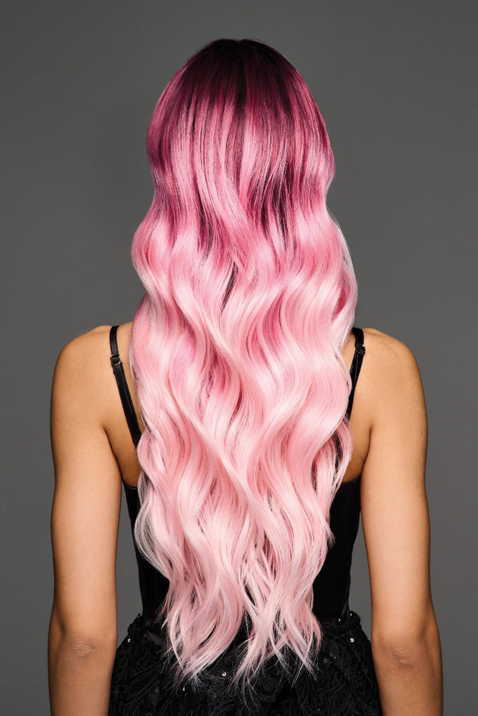 Back of model wearing the color Bubblegum Babe.