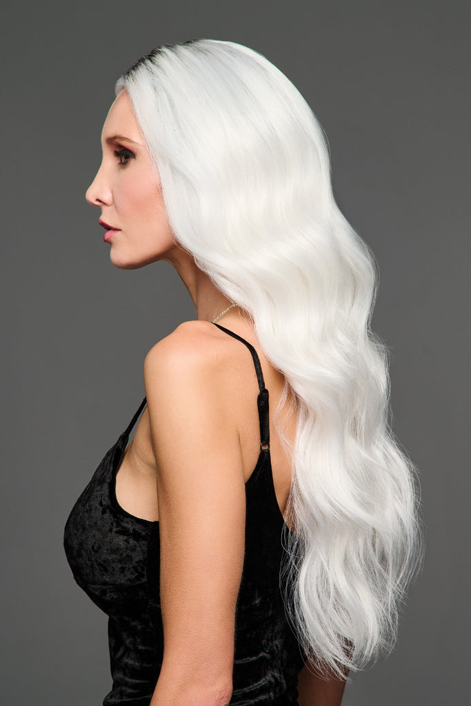 Model wearing Ethereal Ice by Hairdo wigs.