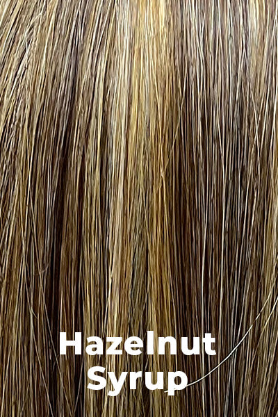 Belle Tress Wigs - Hand-Tied Chloe (LX-5002) wig Belle Tress Hazelnut Syrup. Ash brown base with golden blonde highlights focused on the front.