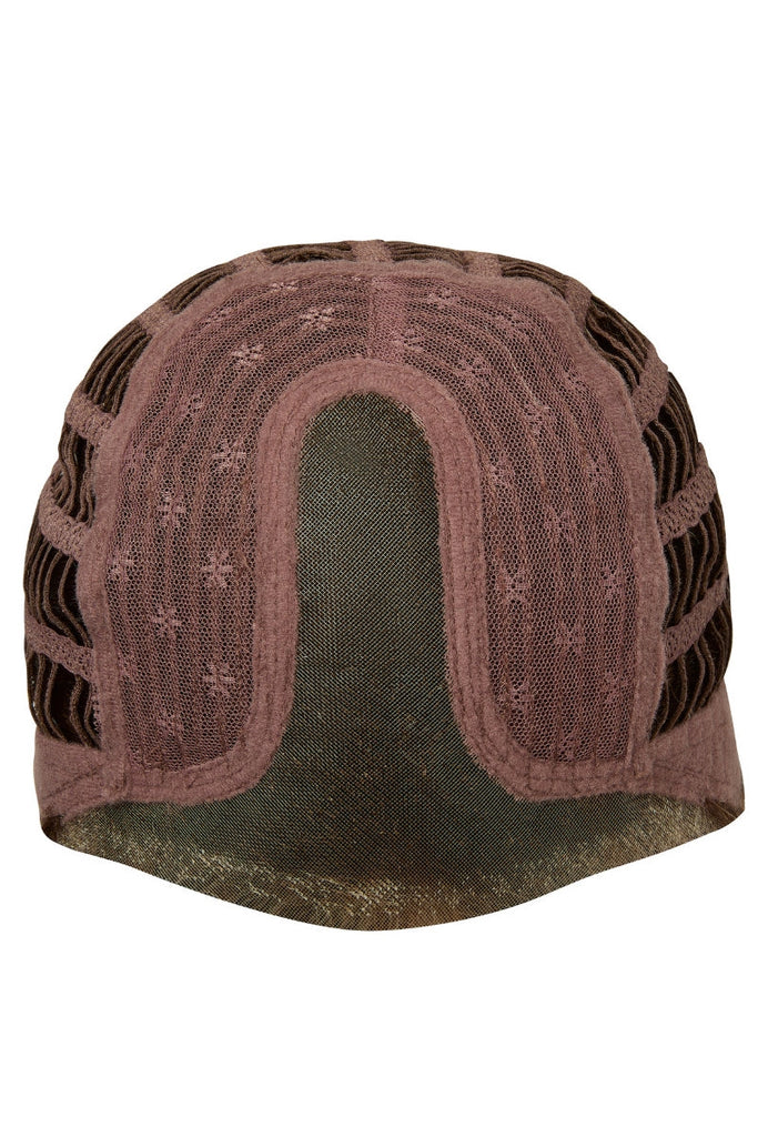 Close up of center monofilament part and lace front.