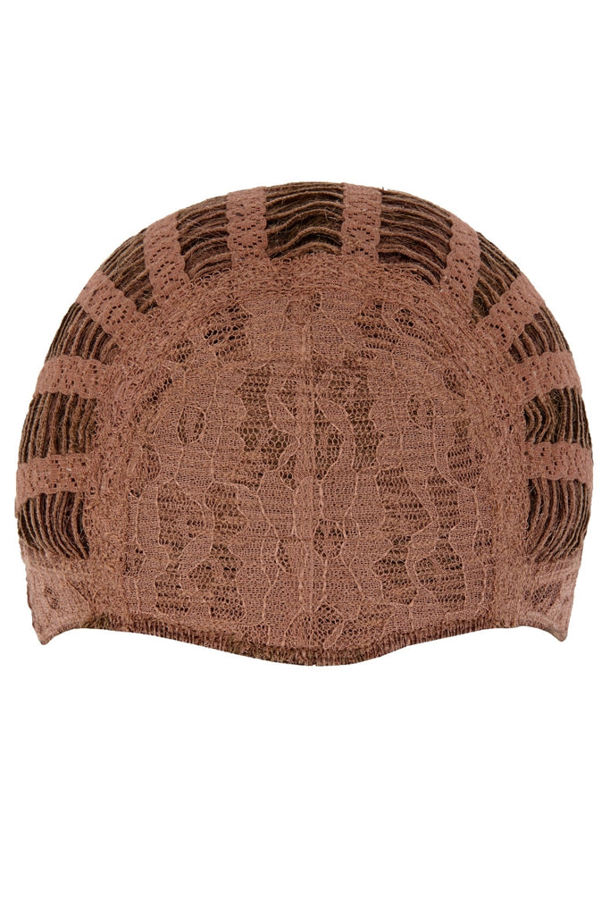 Close up of cap construction showing the standard cap.