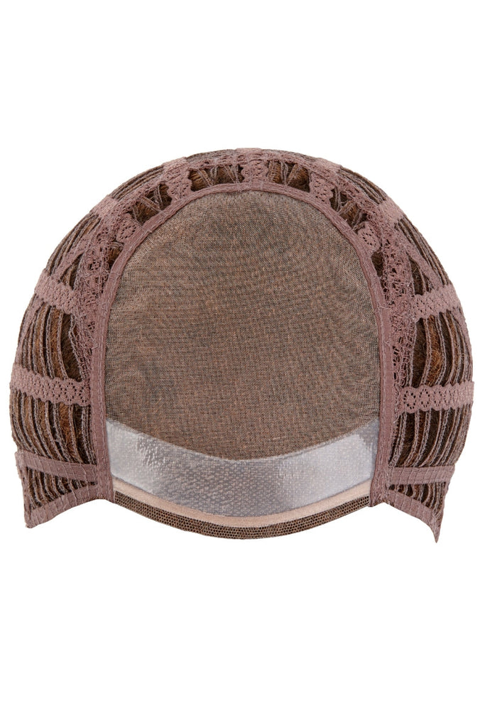 Close up of monofilament cap constructions.