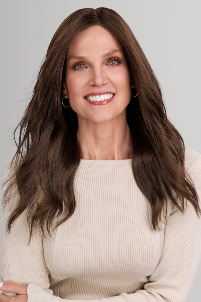 Woman wearing Olivia by Jon Renau in the color 8/32.