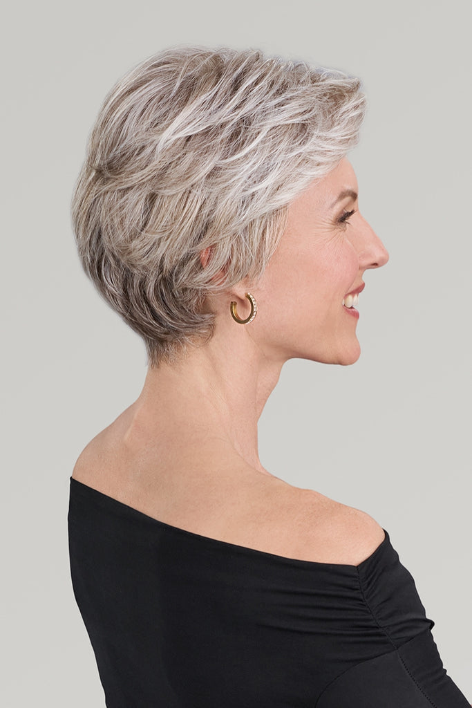 Side of model wearing the color 56F51 (Oyster).