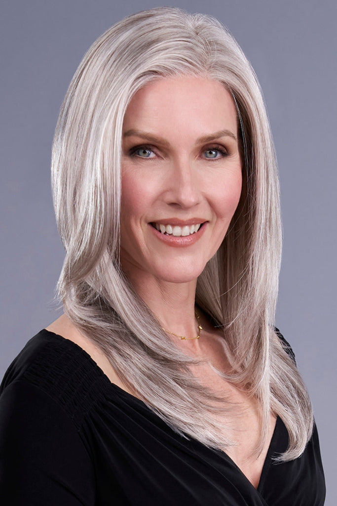 Model wearing the color 39/51/60 (Mist) by Jon Renau.