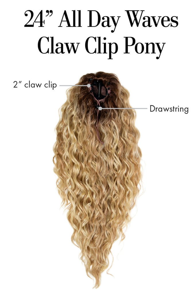Close up of All Day Waves Claw Clip Pony showing the clip.