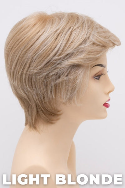 Color Swatch Light Blonde for Envy wig Paula Human Hair Blend.  Golden blonde with creamy blonde and platinum blonde highlights.
