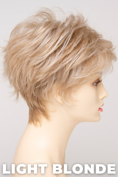 Color Swatch Light Blonde  for Envy wig Olivia Human Hair Blend.  Golden blonde with creamy blonde and platinum blonde highlights.