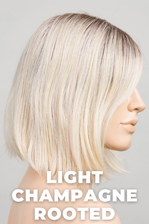 Ellen Wille - Vivi - Light Champagne Rooted. Pearl Platinum and Light Golden Blonde Blend with Medium Brown Roots.