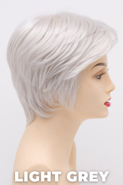 Color Swatch Light Grey for Envy wig Paula Human Hair Blend.  Silver and white grey blend.