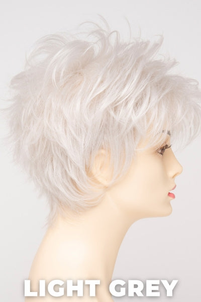 Color Swatch Light Grey  for Envy wig Ophelia Human Hair Blend.  Silver and white grey blend.