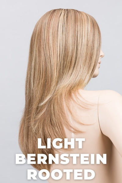 Light Auburn, Light Honey Blonde, and Light Reddish Brown Blend with Dark Roots.