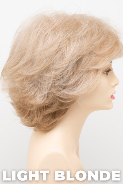 Color Swatch Light Blonde for Envy wig Savannah.  Golden blonde with creamy blonde and platinum blonde highlights.
