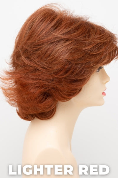 Color Swatch Lighter Red for Envy wig Savannah.  Auburn red base with bright copper and golden strawberry blonde highlights.