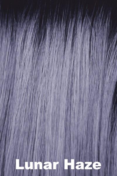 Muse Series Wigs - Luxe Sleek - Lunar Haze. A smoky fused periwinkle base with off-black roots.