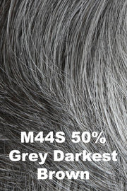 Color M44S for HIM men's wig Gallant. Dark brown and light grey blend.