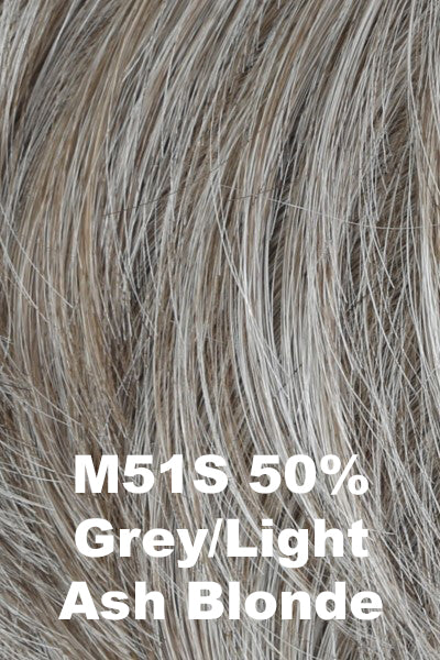 Color M51S for Him men's wig Classic. Light grey base with a blend of ash blonde. 