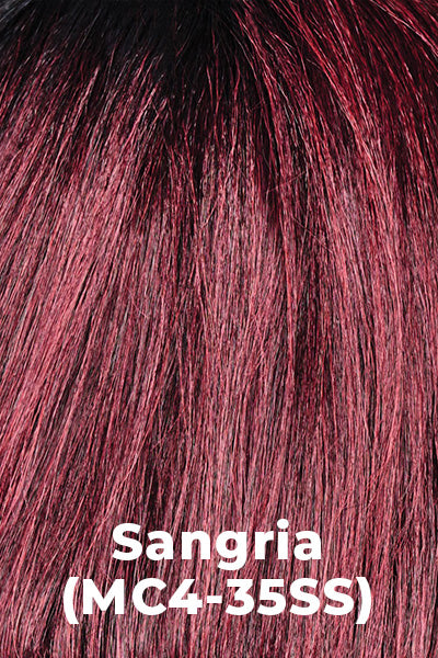 Kim Kimble Extensions - 24" All Day Waves Claw Clip Pony - Sangria (MC4/35SS). Bright Burgundy with Dark roots.