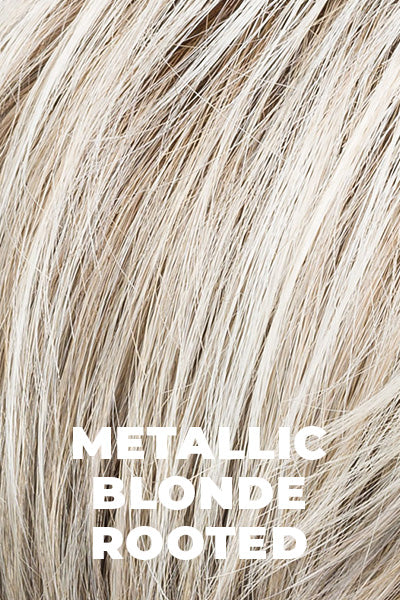 Ellen Wille Wigs - Luna - Metallic Blonde Shaded. Pearl White, Pearl Platinum with Dark and Lightest Brown and Grey Blend with Shaded Roots.