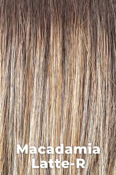Belle Tress Wigs - Singapore (CT-1070) - Macadamia Latte-R. Blend of golden blonde, honey blonde, natural medium blonde, and champagne blonde highlights.