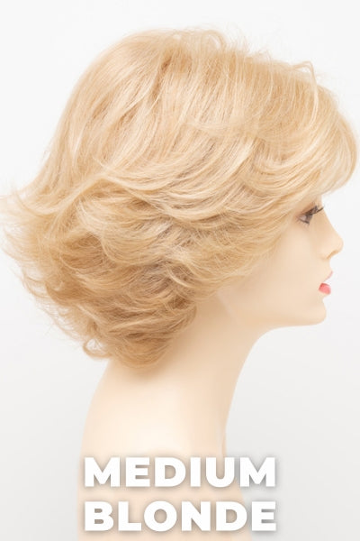 Color Swatch Medium Blonde for Envy wig Savannah.  Golden blonde, pale blonde and champagne blonde blend.