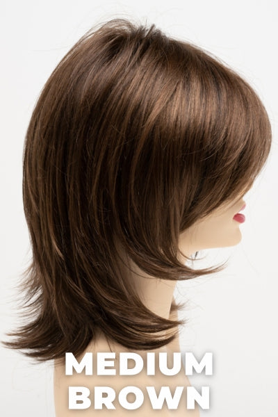 Color Swatch Medium Brown for Envy wig Rose.  A rich neutral brown with lowlights and highlights woven throughout.