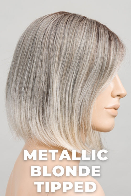 Ellen Wille - Vivi - Metallic Blonde Tipped. Black/Dark Brown/Lightest Brown and Pearl White and Pearl Platinum with Grey Blend and Lighter Tipped Ends.