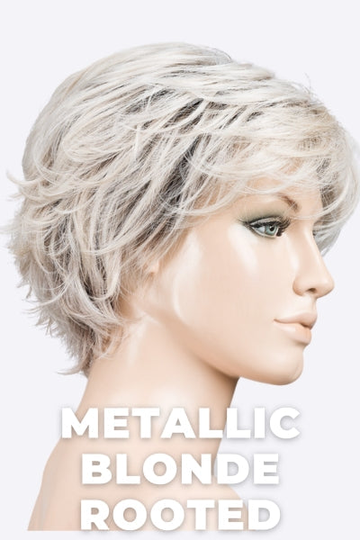 Pearl Platinum, Pearl White, and Grey blend with Dark Shaded Roots.