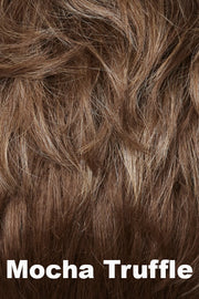 Color Mocha Truffle for Orchid wig Kirby (#4114). Mid beige brown base color with creamy mocha blond highlights.