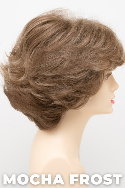 Color Swatch Mocha Frost for Envy wig Savannah.  Golden brown with subtle golden blonde highlights.