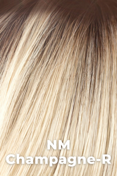 Noriko Wigs - Hana (#1732) - NM Champagne-R. Dark Brown Roots on Pale Champagne Blonde.