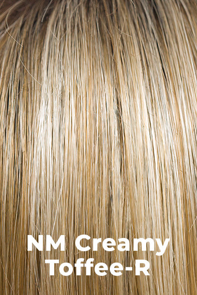 Amore Wigs - Long Top Piece Mono Large (#773) - NM Creamy Toffee-R. Warm based blond with very fine cream highlights. Golden glow with undertones of coffee.