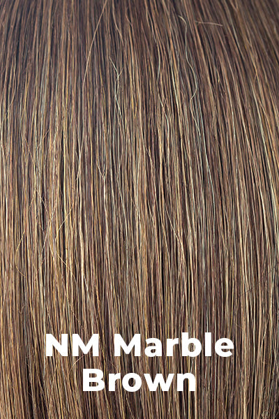 Noriko Wigs - Hana (#1732) - NM Marble Brown. Dark Brown (8) w/ Medium Gold Blonde (27) Highlights.
